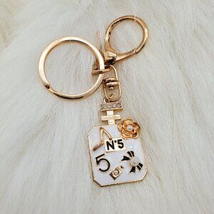 Large Gold Fragrance Pendant Key Chain | Chic and Elegant Key Chain | NEW